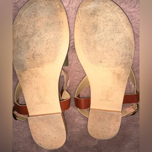 Anthropologie flat criss cross sandals boho bohemian summer buckle toe loop 10M - Picture 10 of 10